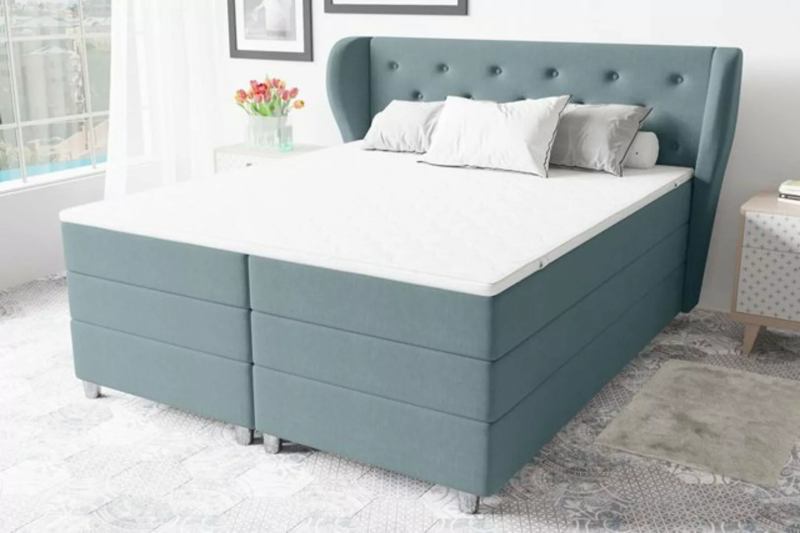 Stylefy Boxspringbett Helios (Schlafzimmerbett, Bett), 140/160/180 x 200 cm günstig online kaufen