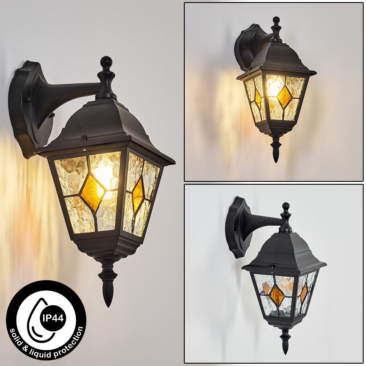 hofstein Außen-Wandleuchte Außenwandlampe aus Metall/Glas in günstig online kaufen