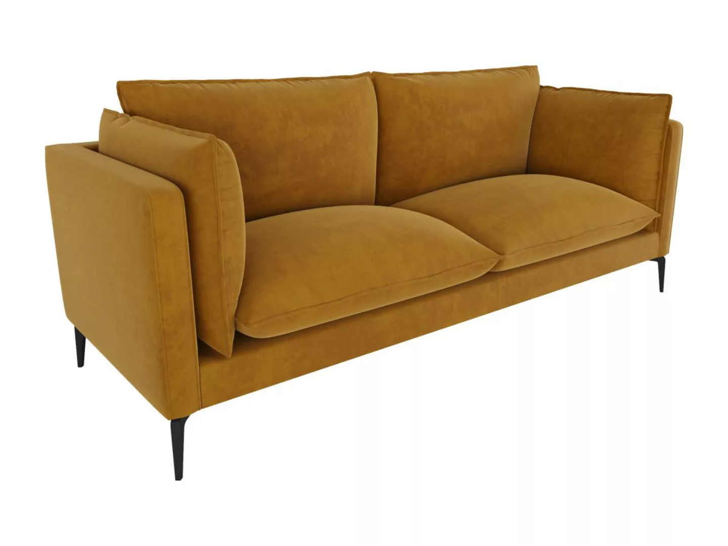 Sofa 3-Sitzer - Samt - Senfgelb - KESTREL II günstig online kaufen