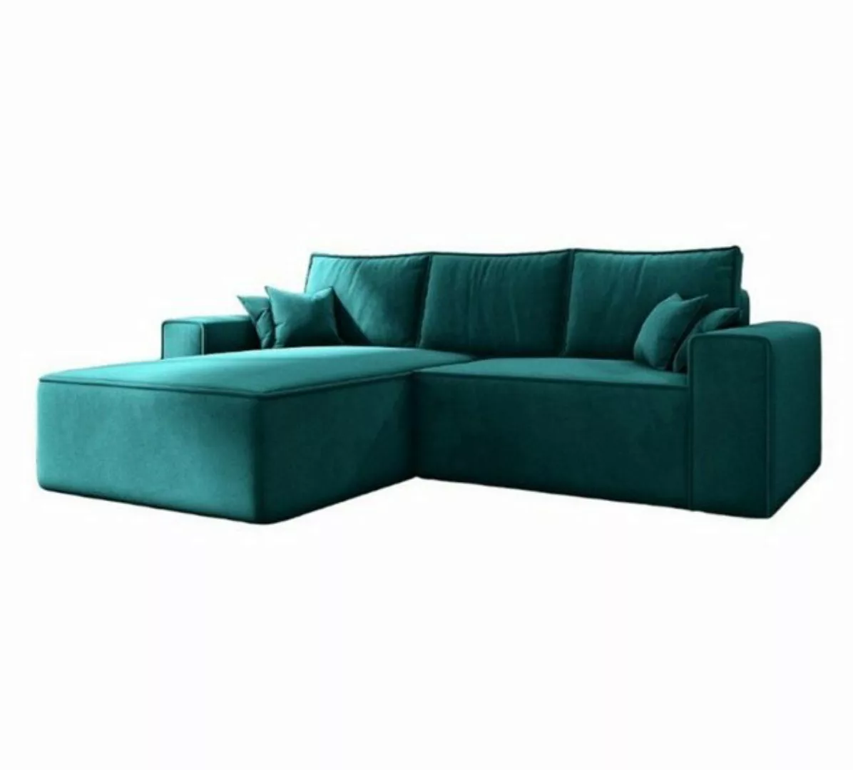 MOEBLO Ecksofa ERNO II, Ecksofa aus Samststoff, Couch für Wohnzimmer, Schla günstig online kaufen