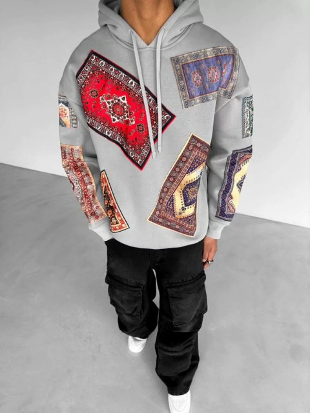 Abluka Hoodie OVERSIZED CARPET PATTERN HOODIE günstig online kaufen