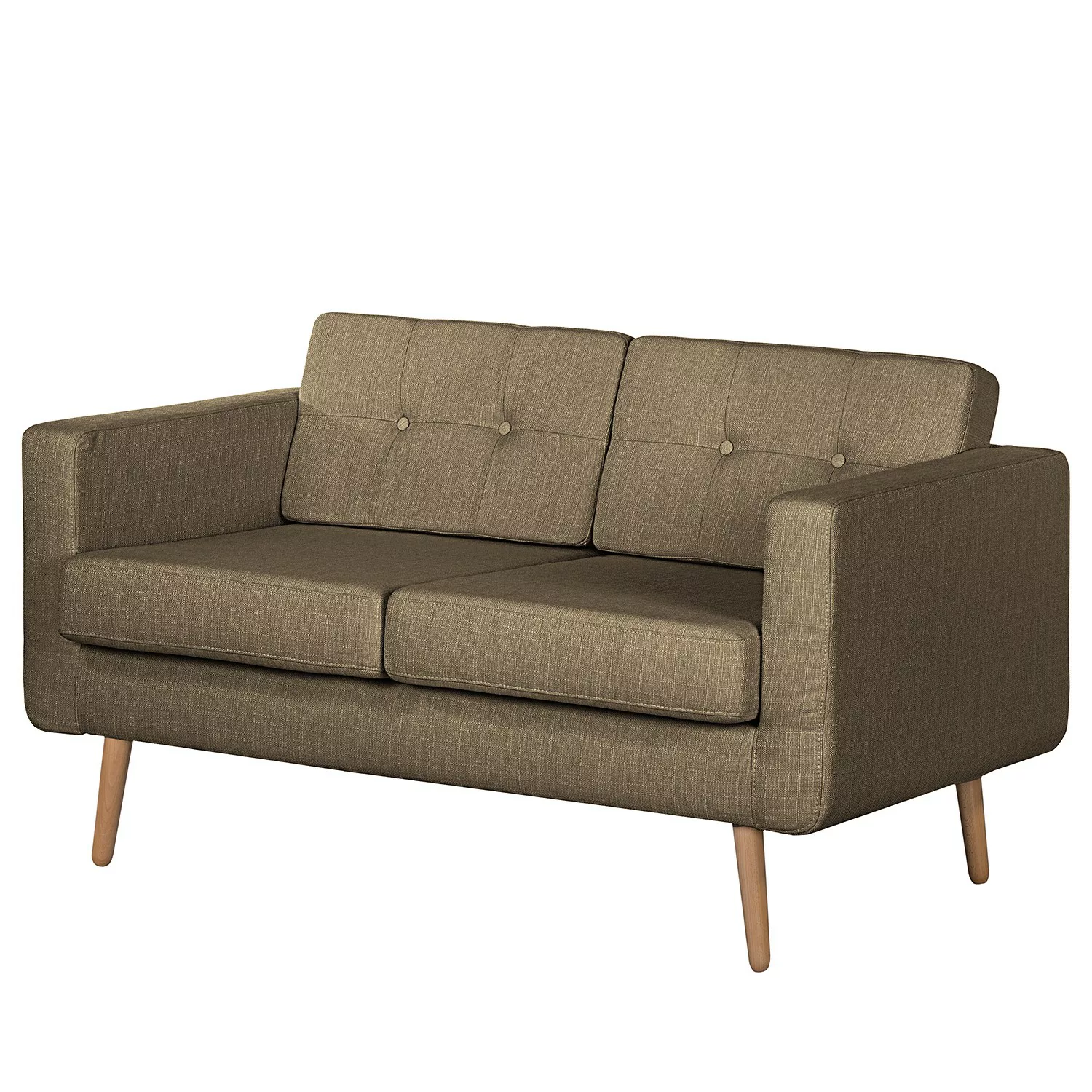 home24 Mørteens Sofa Croom I 2-Sitzer Braun Webstoff 143x84x81 cm (BxHxT) S günstig online kaufen