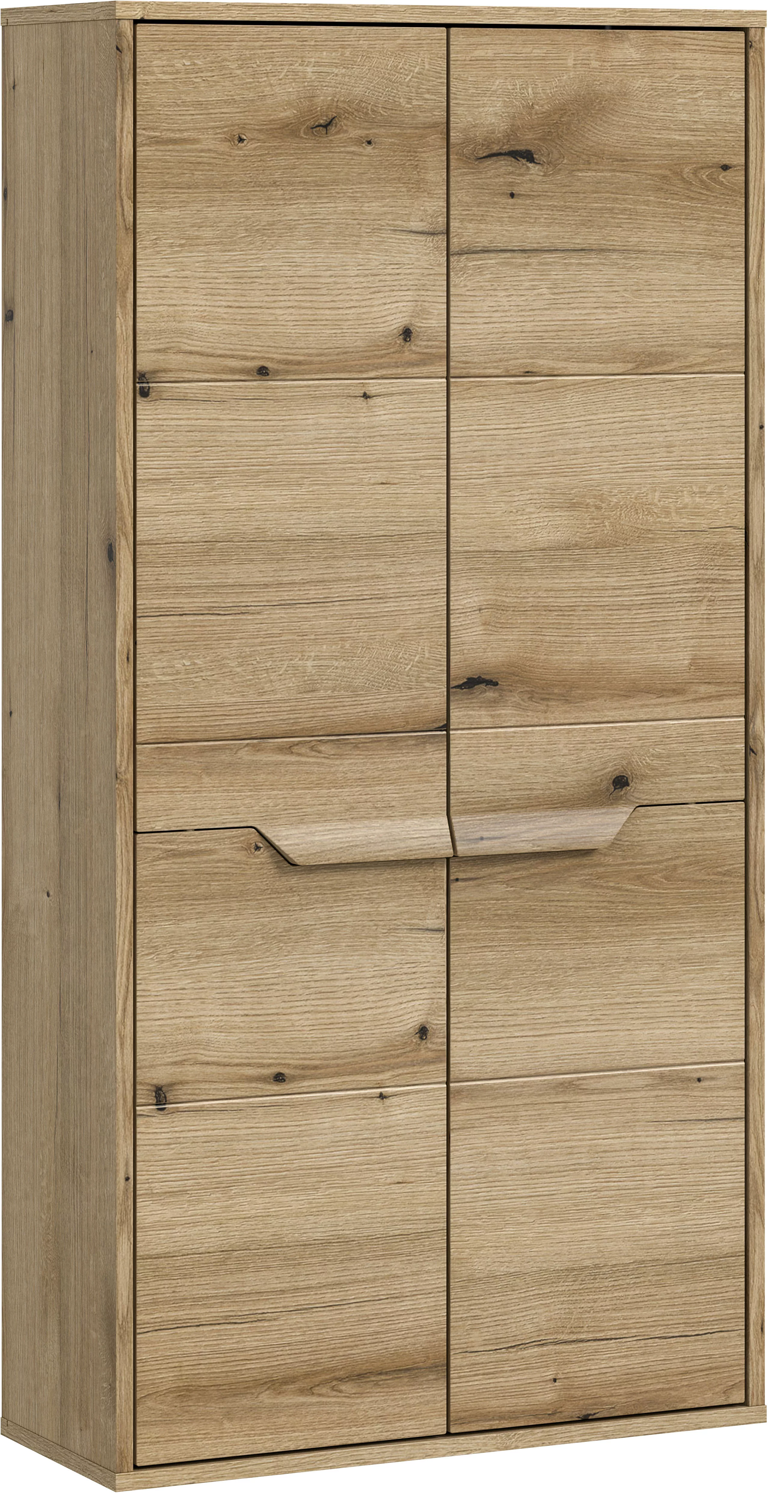 welltime Midischrank Kayu, Höhe 132cm, stehend/hängend montierbar, 2 Türen, günstig online kaufen