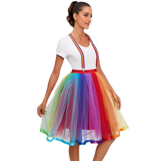 FIDDY Tüllrock Damen-Tüllrock, Regenbogen-Tutu-Rock für Partyurlaub für Erw günstig online kaufen