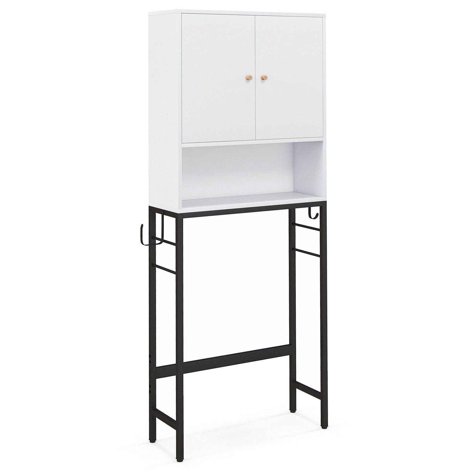 KOMFOTTEU Badregal, Toilettenregal mit Doppeltürschrank, offenem günstig online kaufen
