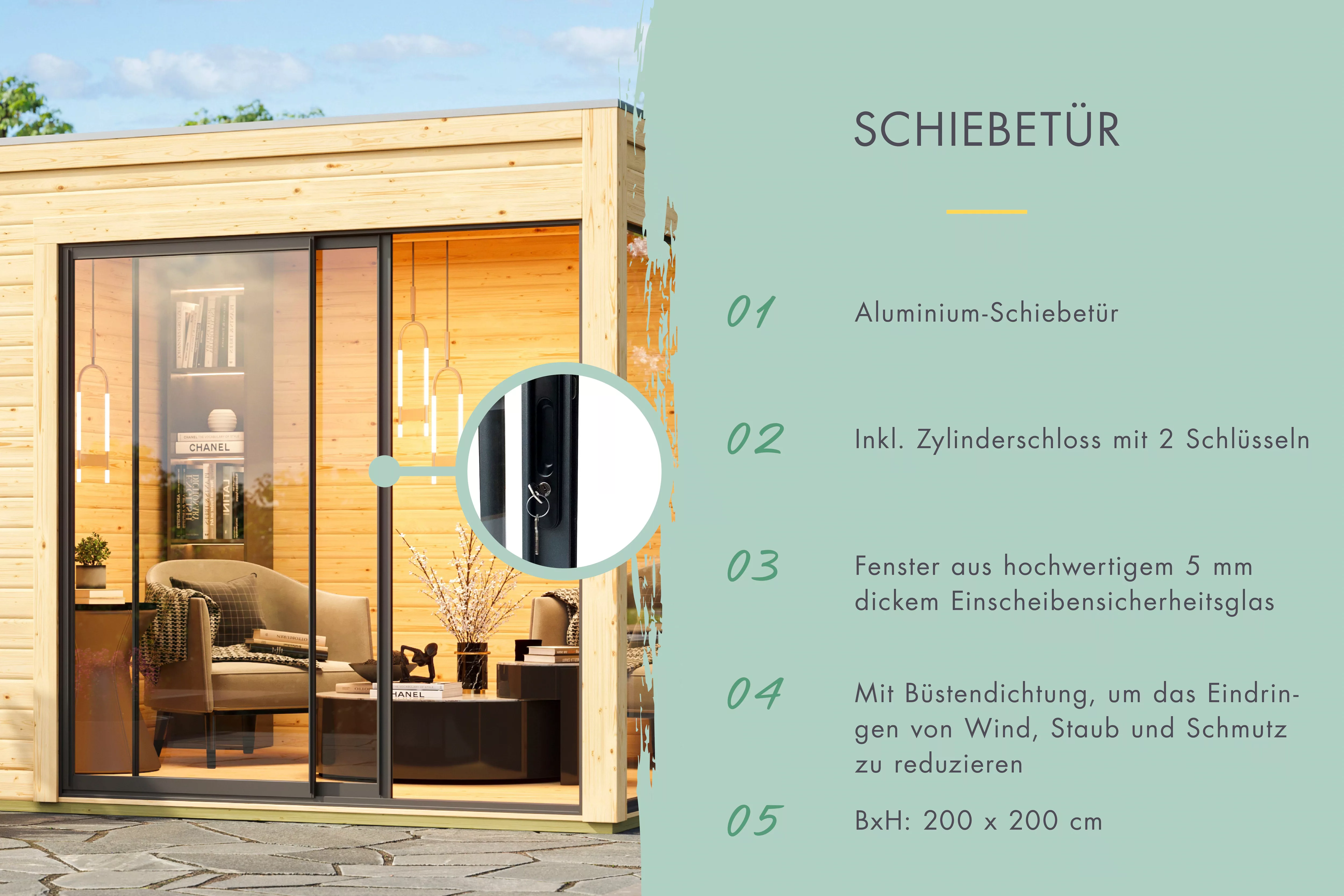 Karibu Gartenhaus ""Ditsche 1", mit Boden und Dachfolie im Paket", naturbel günstig online kaufen