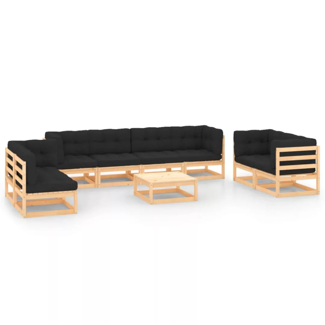 9-tlg. Garten-lounge-set Mit Kissen Massivholz Kiefer günstig online kaufen