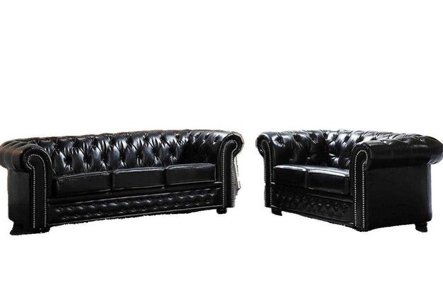 JVmoebel Sofa Chesterfield Ledersofa Couch Polster Sitz Garnitur 3+2 Sitzer günstig online kaufen