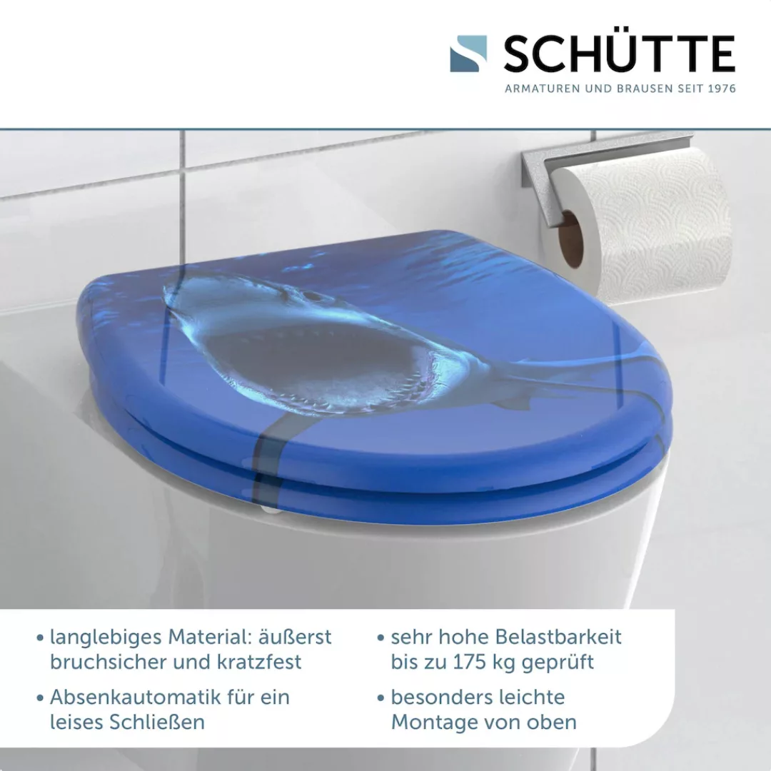 Schütte WC-Sitz "Shark", Duroplast, mit Absenkautomatik und Schnellverschlu günstig online kaufen
