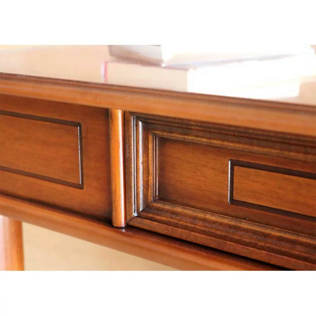 Schreibtisch klassisch in Nussbaumfarben einer Schublade günstig online kaufen