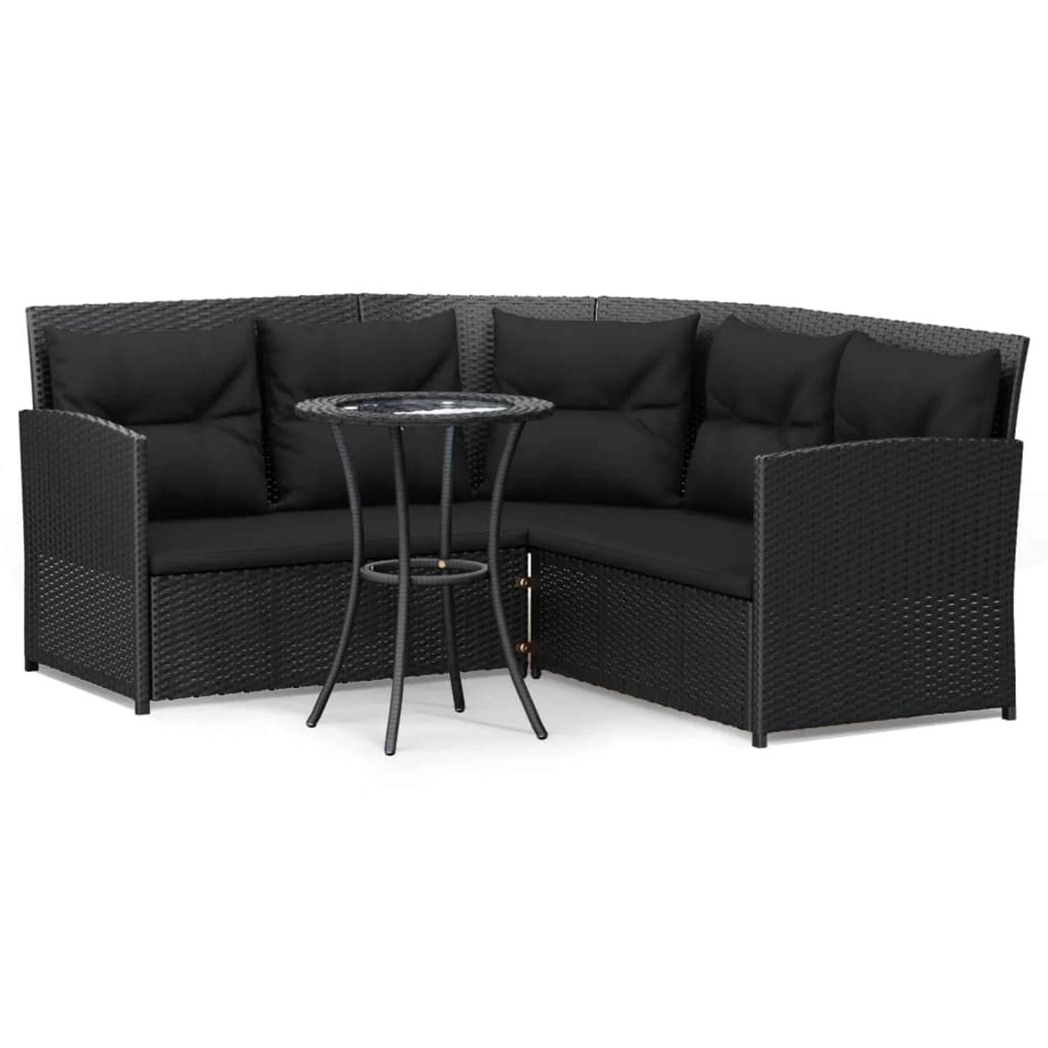 Vidaxl 2-tlg. Sofagarnitur In L-form Mit Kissen Schwarz Poly Rattan günstig online kaufen