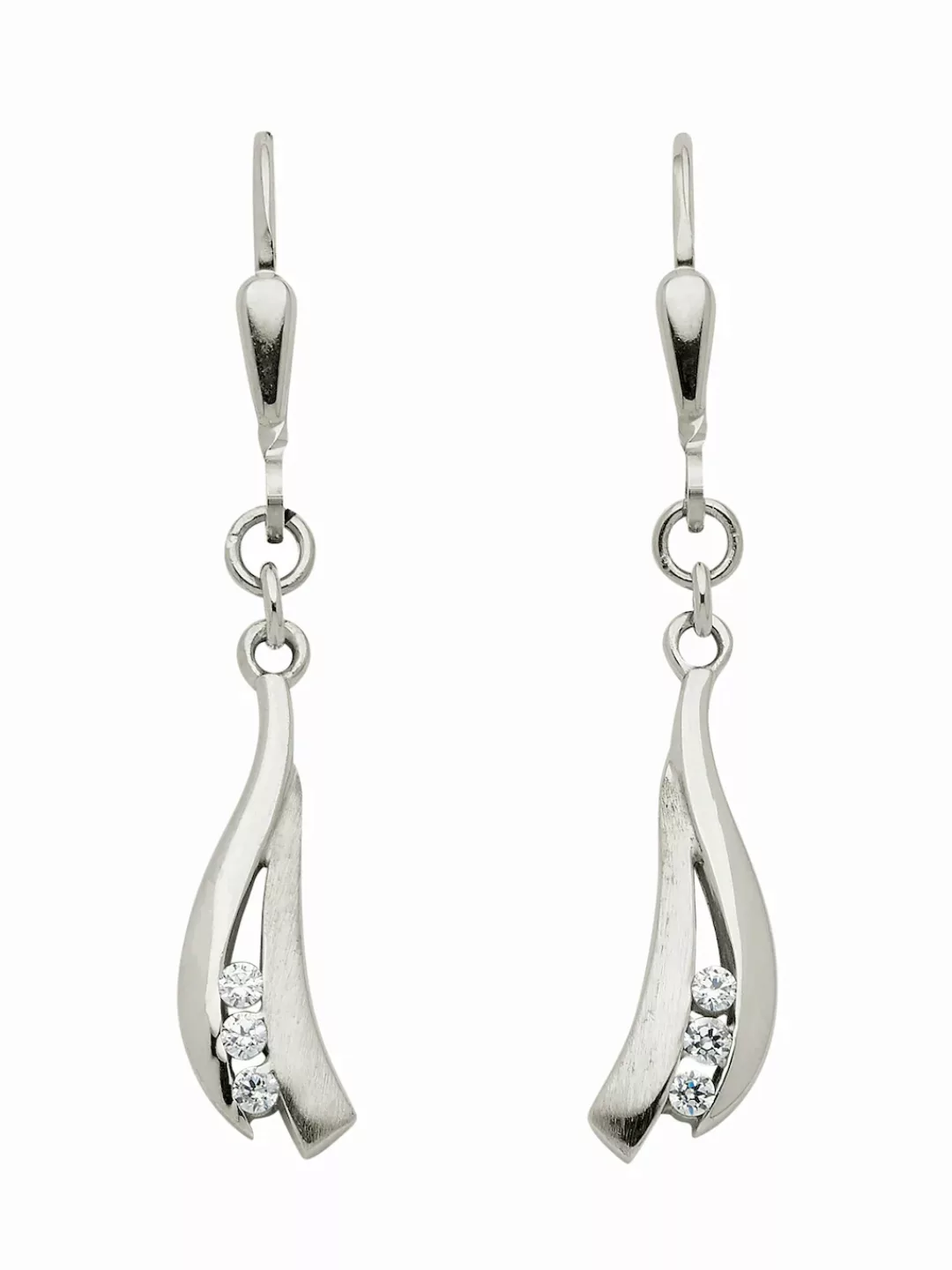 Adelia´s Paar Ohrhänger "333 Weißgold Ohrringe Ohrhänger mit Zirkonia", mit günstig online kaufen