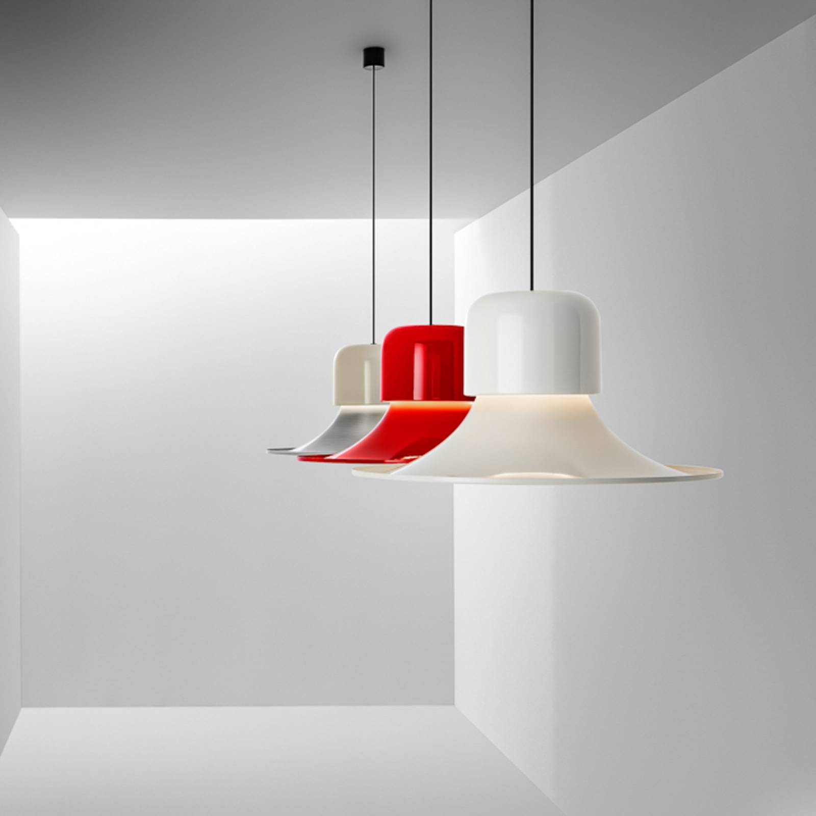 Stilnovo Campana LED-Hängeleuchte, DALI-Push, rot günstig online kaufen