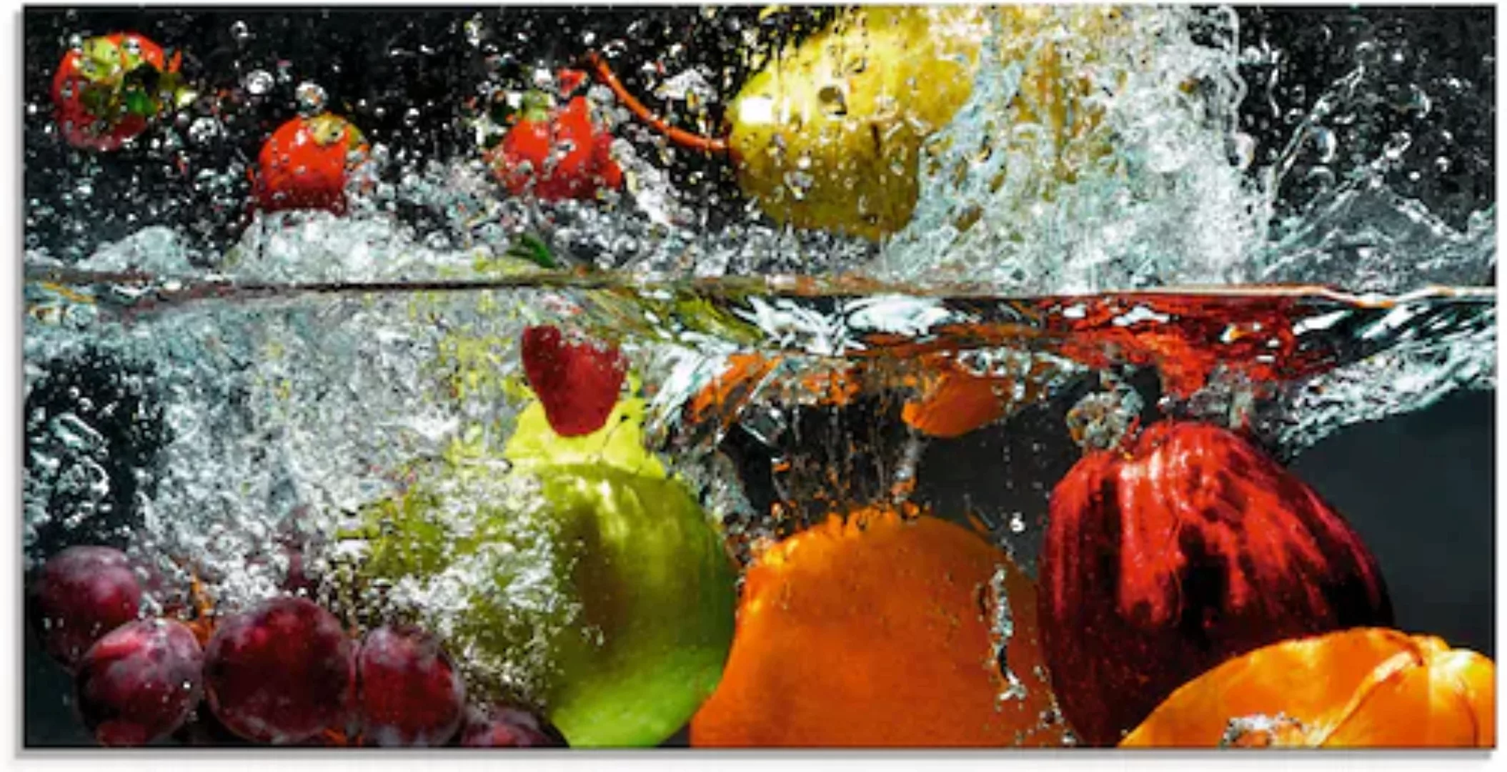 Artland Glasbild »Spritzendes Obst auf dem Wasser«, Lebensmittel, (1 St.), günstig online kaufen