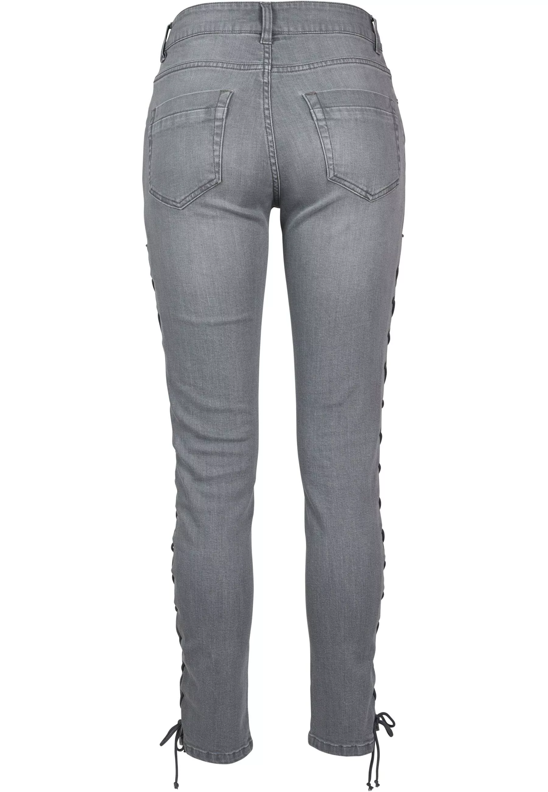 URBAN CLASSICS Bequeme Jeans Urban Classics Damen Ladies Denim Lace Up Skin günstig online kaufen