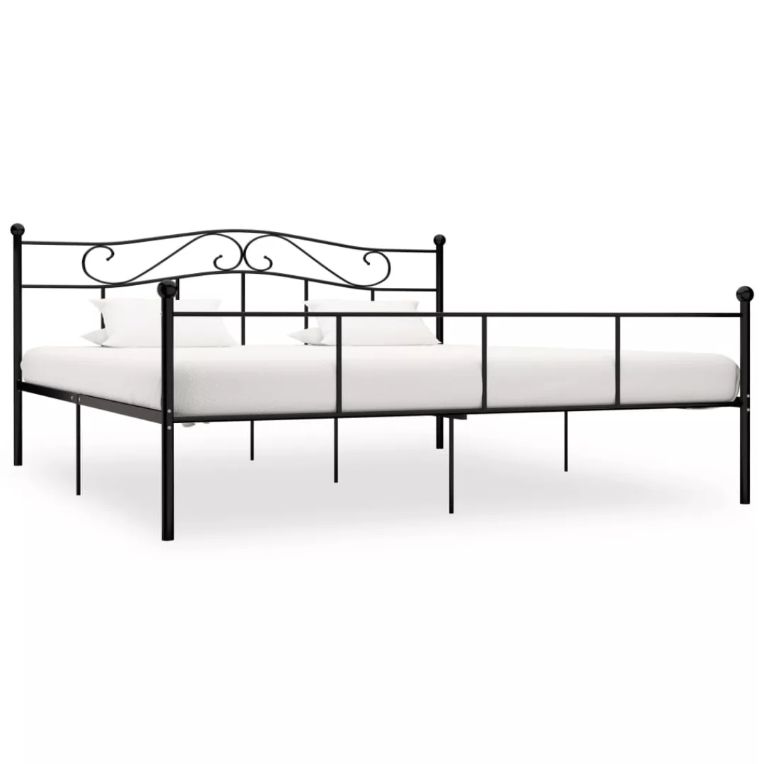 Bettgestell Schwarz Metall 200×200 Cm günstig online kaufen