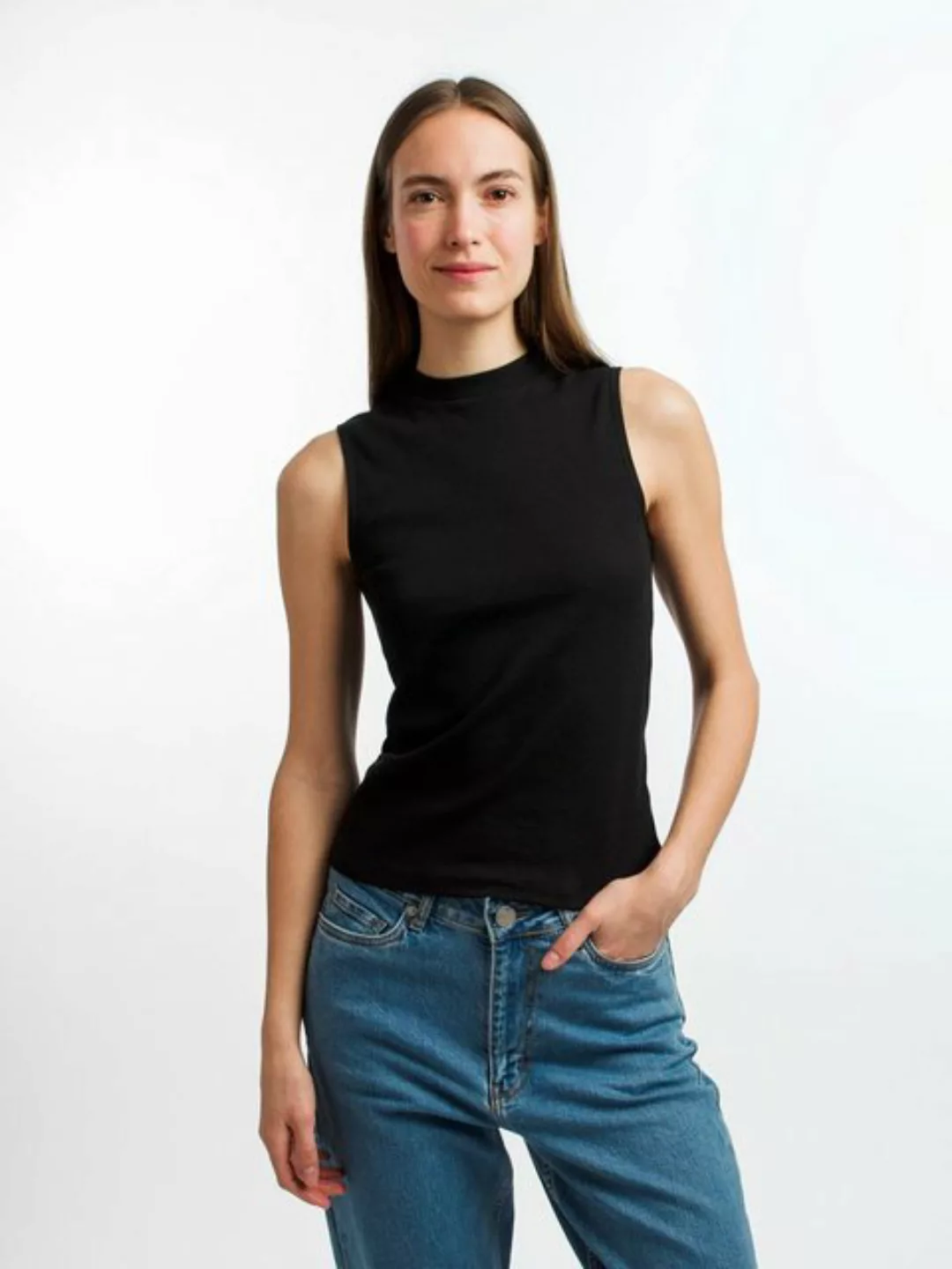 HONEST BASICS Ripptanktop Mock-Top aus Stretch-Rippstoff, mit OCS zertifizi günstig online kaufen