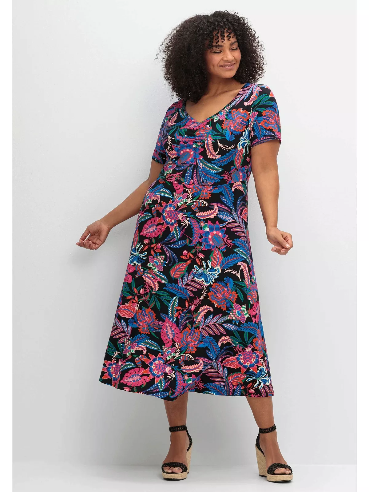sheego by Joe Browns Jerseykleid "Große Größen", mit Blumendruck günstig online kaufen