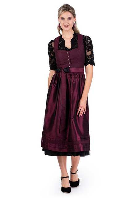 Spieth & Wensky Dirndl Dirndl lang 2tlg. - ELINA - dunkelrot günstig online kaufen