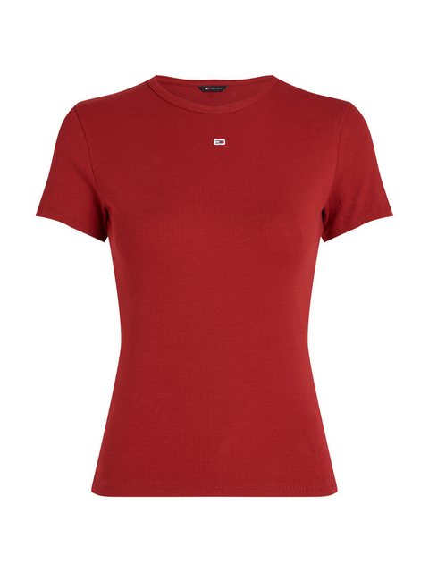 Tommy Jeans T-Shirt Slim Essential Rib Shirt, Rippshirt Rundhalsshirt mit L günstig online kaufen