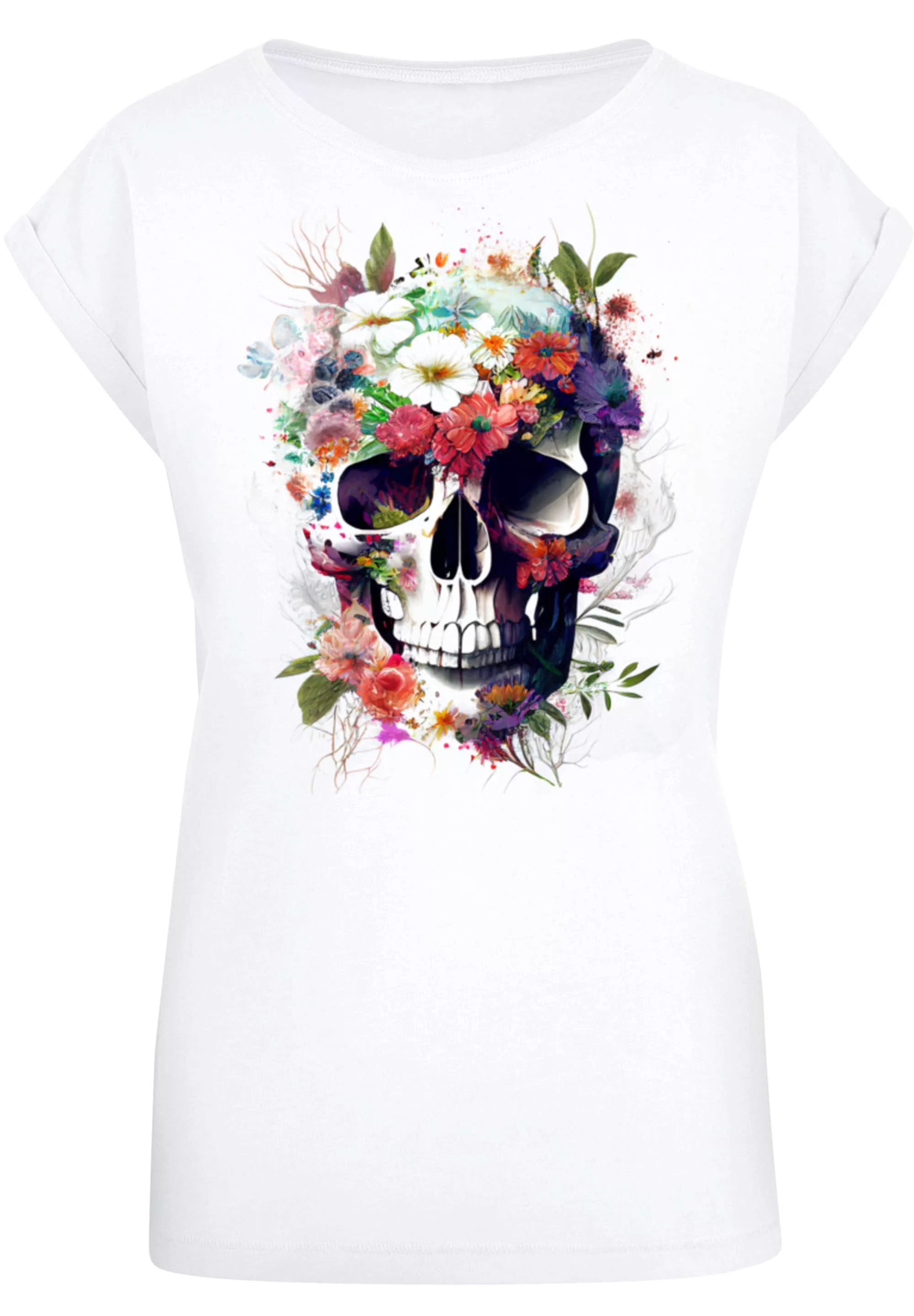 F4NT4STIC T-Shirt "Totenkopf Blumen" günstig online kaufen
