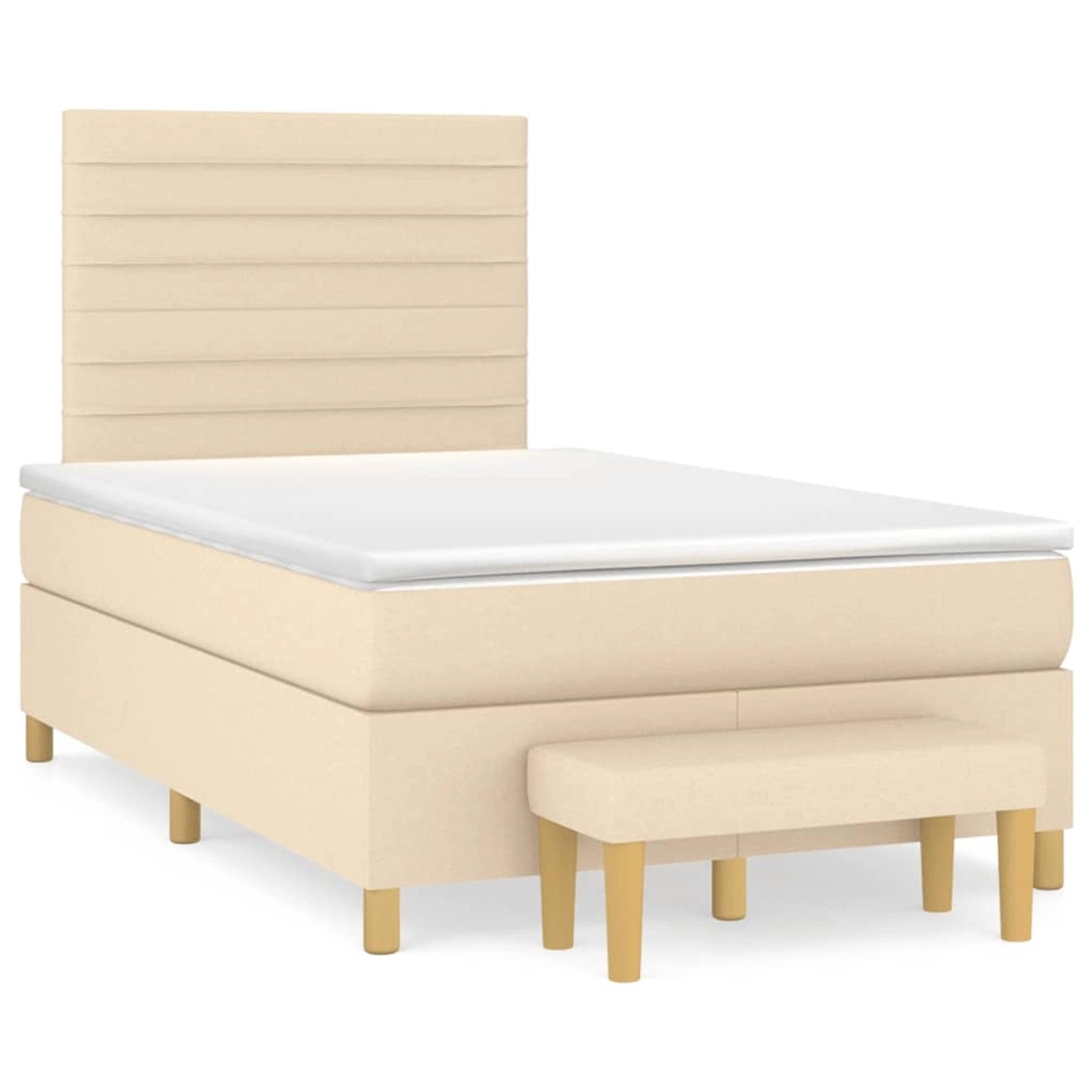 vidaXL Boxspringbett mit Matratze Creme 120x200 cm Stoff1358450 günstig online kaufen