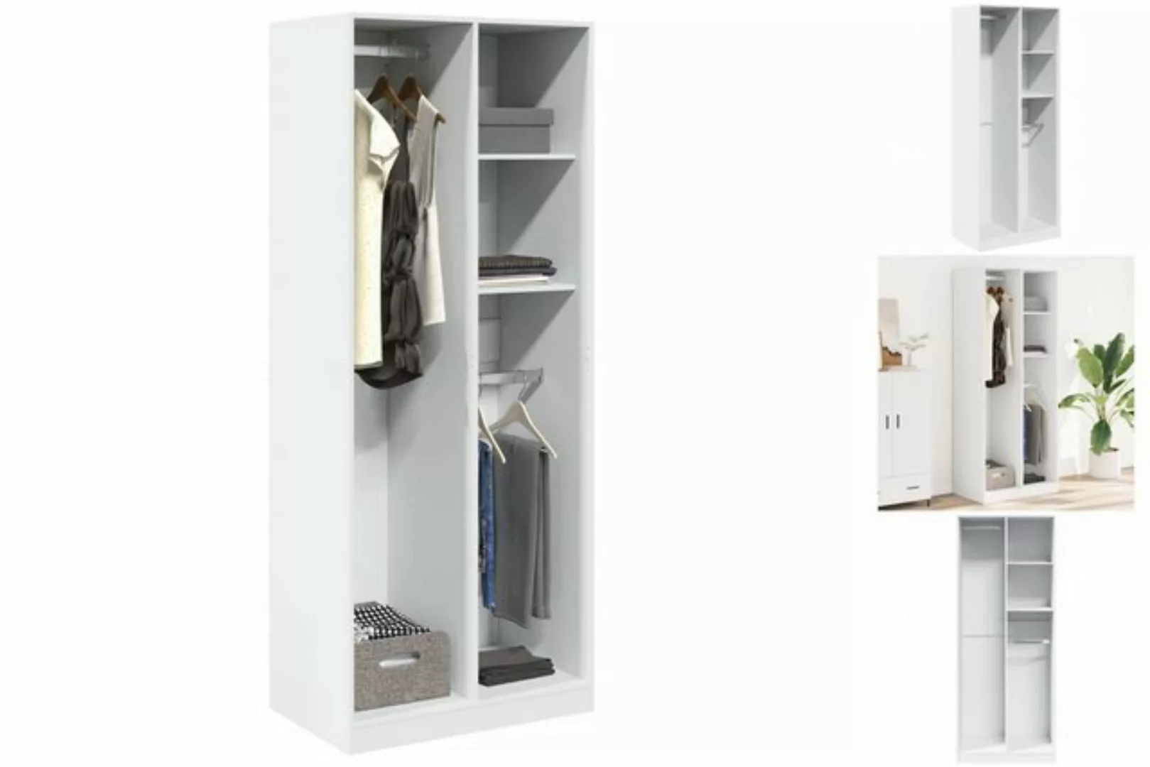 vidaXL Kleiderschrank Kleiderschrank Weiß 80x50x200 cm Spanplatte günstig online kaufen