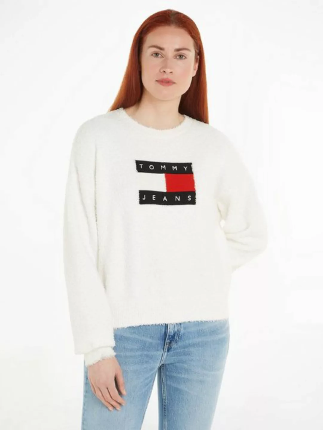 Tommy Jeans Curve Strickpullover TJW CENTER FLAG SWEATER EXT günstig online kaufen