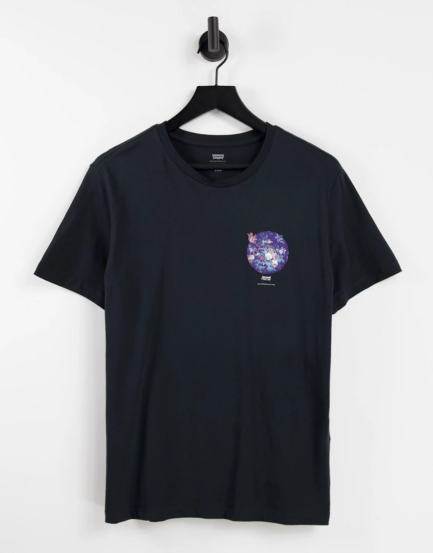 Levi's – T-Shirt in Schwarz mit Print günstig online kaufen