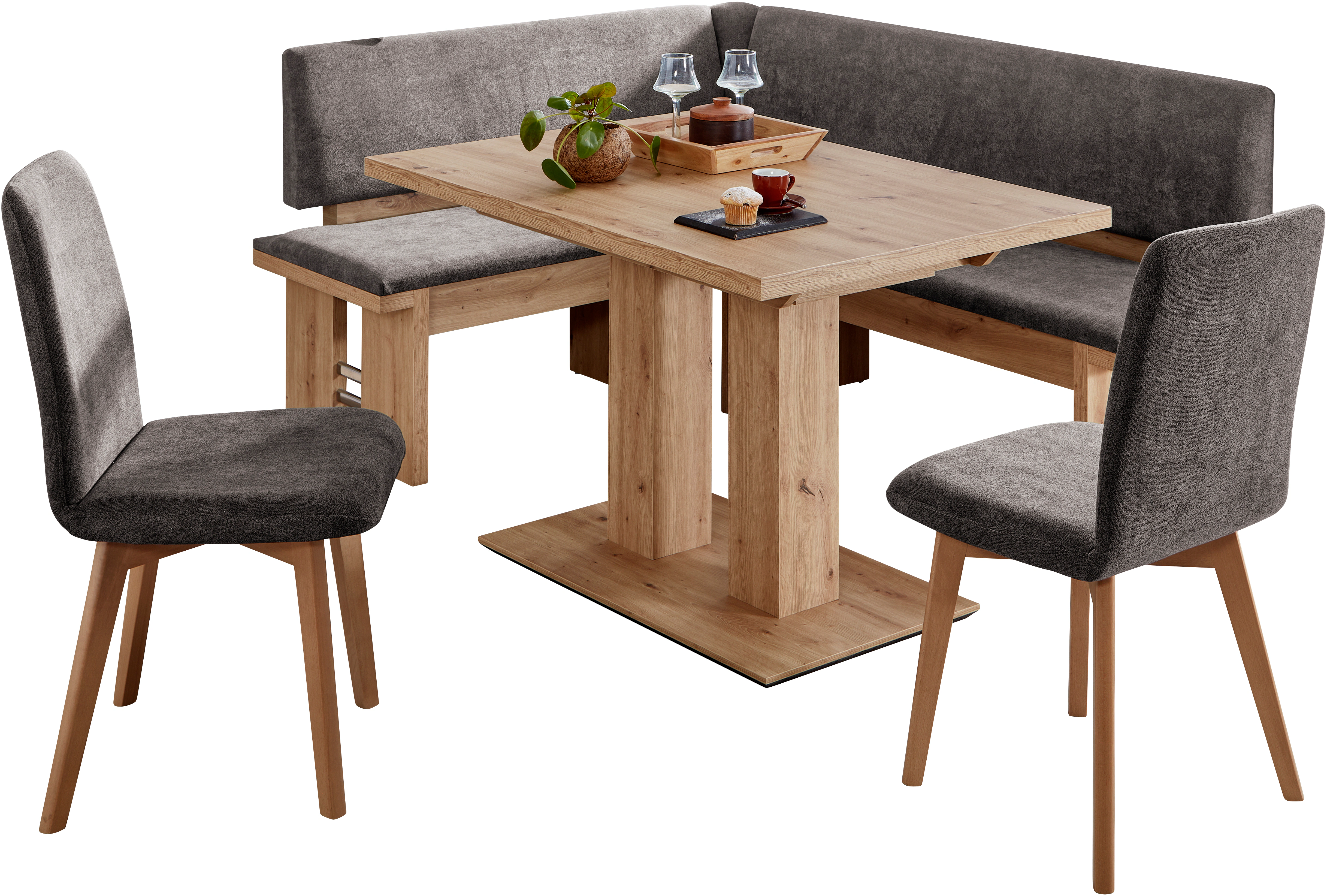 massivline&more Eckbankgruppe "Enns, Eckbank mit Tisch und Stühlen, Sitzeck günstig online kaufen