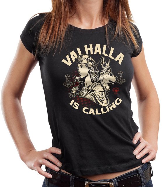 LOBO NEGRO® T-Shirt Damen Lady Wikinger Keltic T-Shirt: Freya Valhalla is C günstig online kaufen