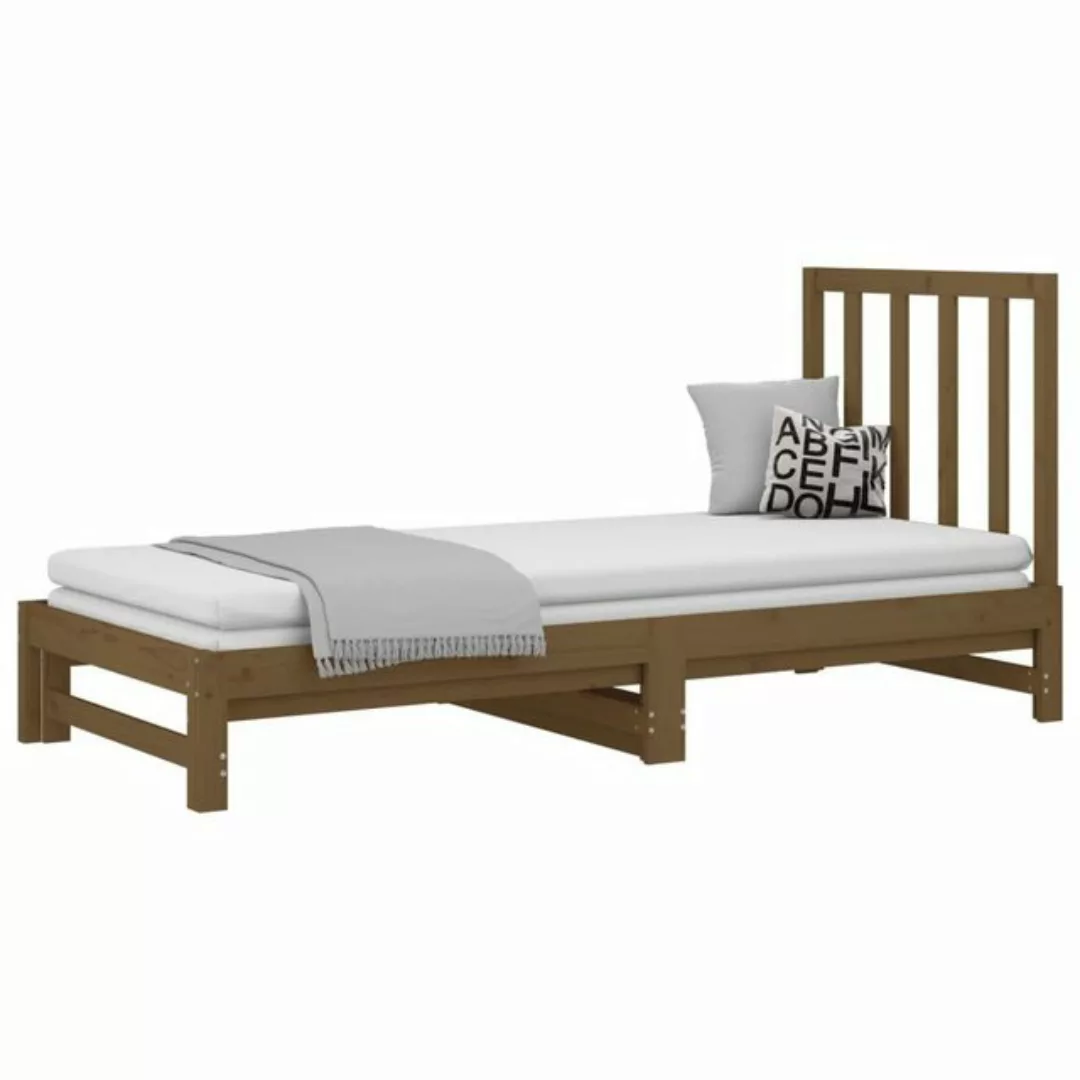 furnicato Bett Tagesbett Ausziehbar Honigbraun 2x(90x200) cm Massivholz Kie günstig online kaufen