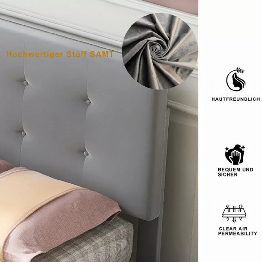 SOFTWEARY Polsterbett mit Lattenrost und 2 Schubladen (90x200 cm), Kopfteil günstig online kaufen