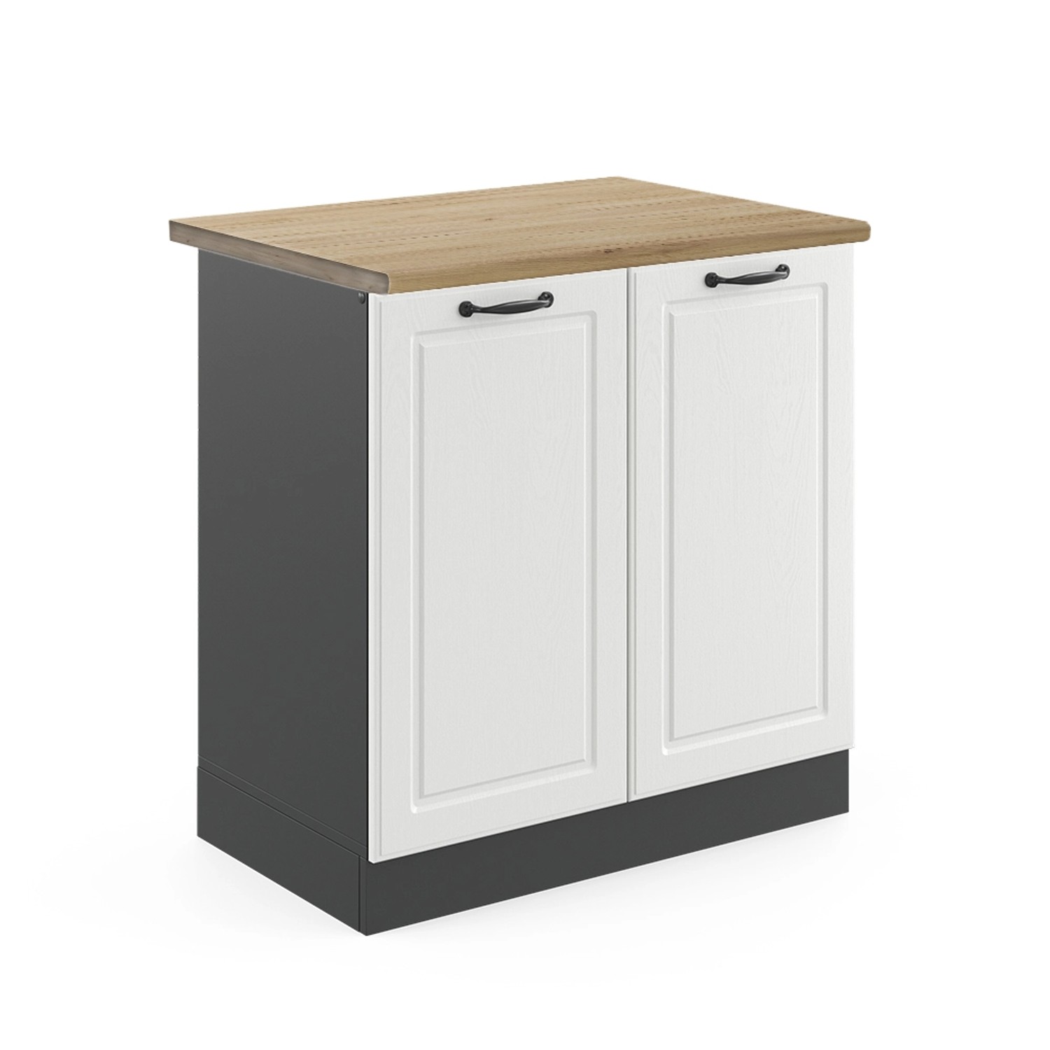 Vicco Spülenunterschrank R-Line, Weiß Landhaus/Anthrazit, 80 günstig online kaufen