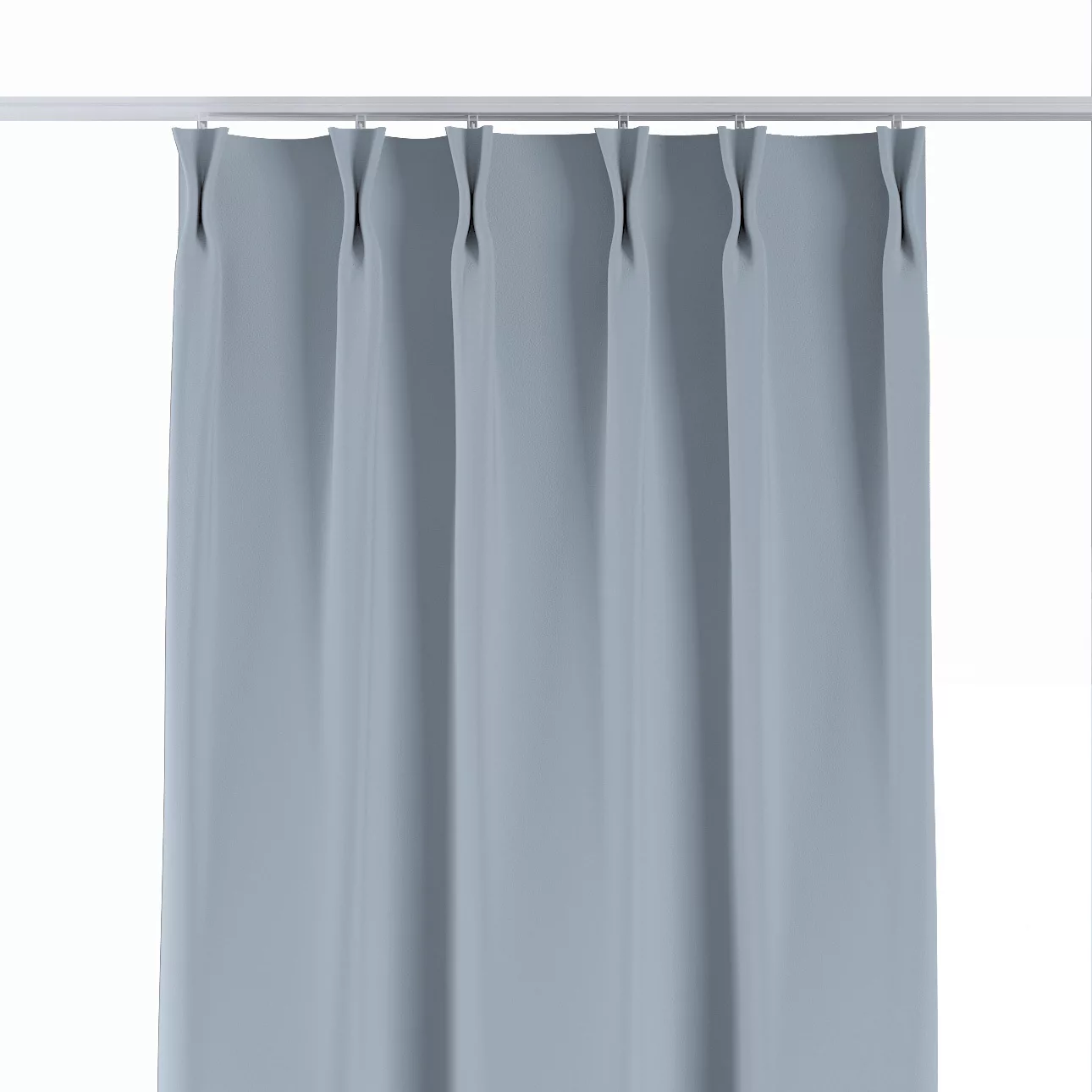 Vorhang mit flämischen 2-er Falten, blau-grau, Blackout 300 cm (269-49) günstig online kaufen