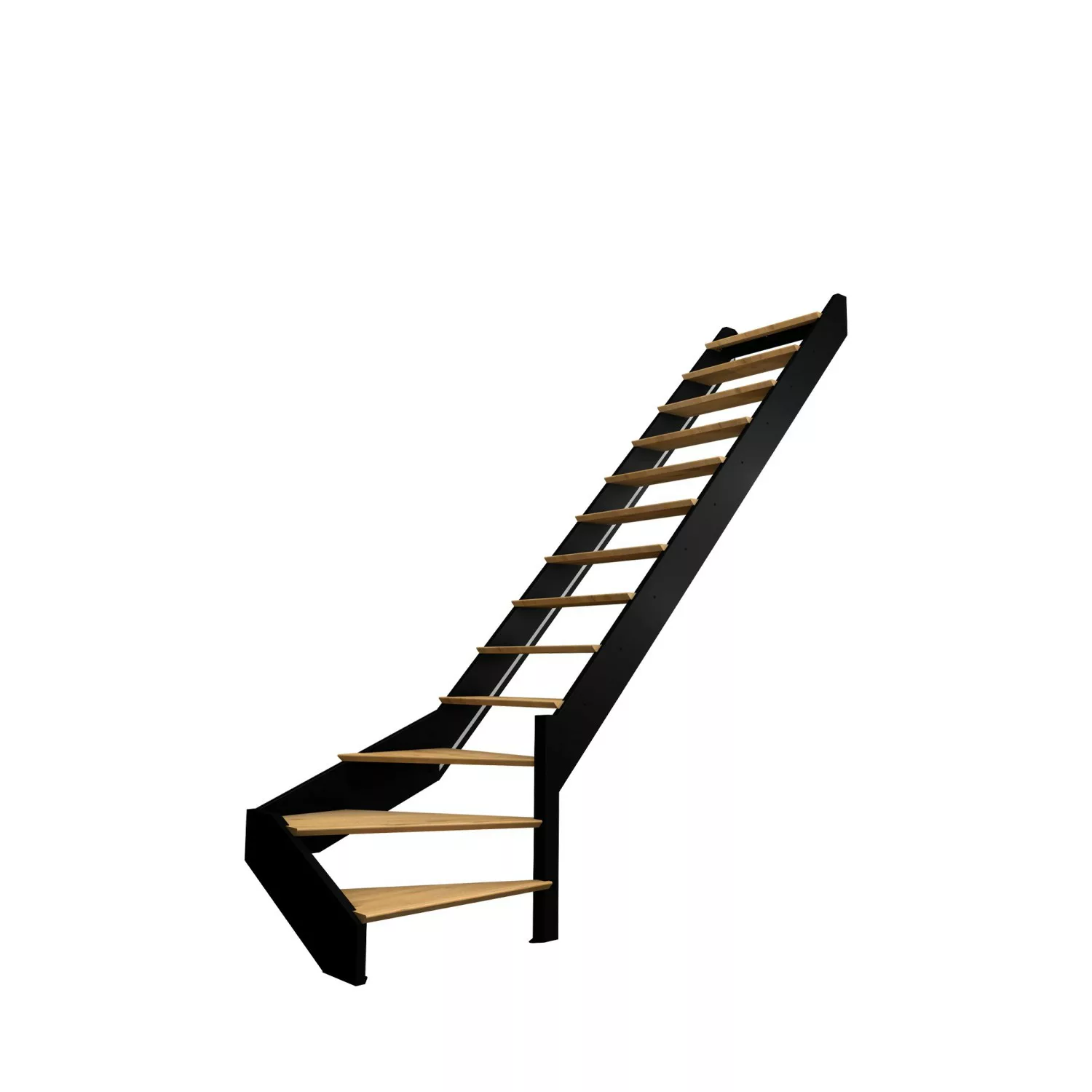 Kordo Treppe1/4 Gewendelt Rechts Buche LEDs Schwarz Spectra günstig online kaufen