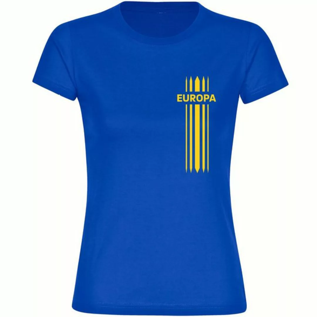 multifanshop T-Shirt Damen Europa - Streifen - Frauen günstig online kaufen