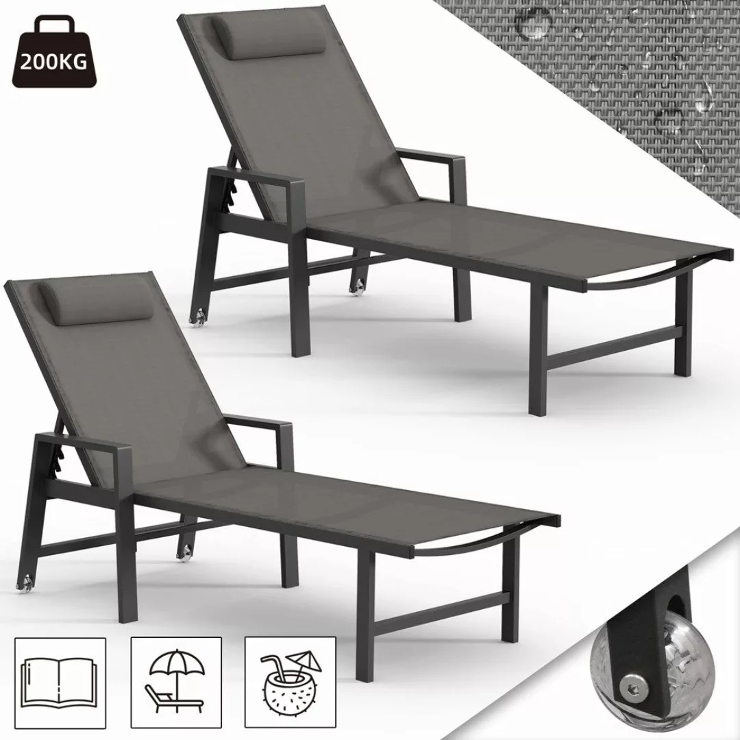 Mucola Gartenliege Sonnenliege Aluminium Liegestuhl Terrassenliege günstig online kaufen