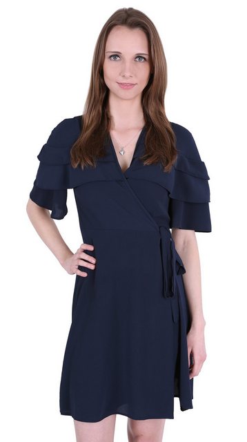 Sarcia.eu Cocktailkleid John Zack Marineblaues Kleid mit Rüschen an den Ärm günstig online kaufen
