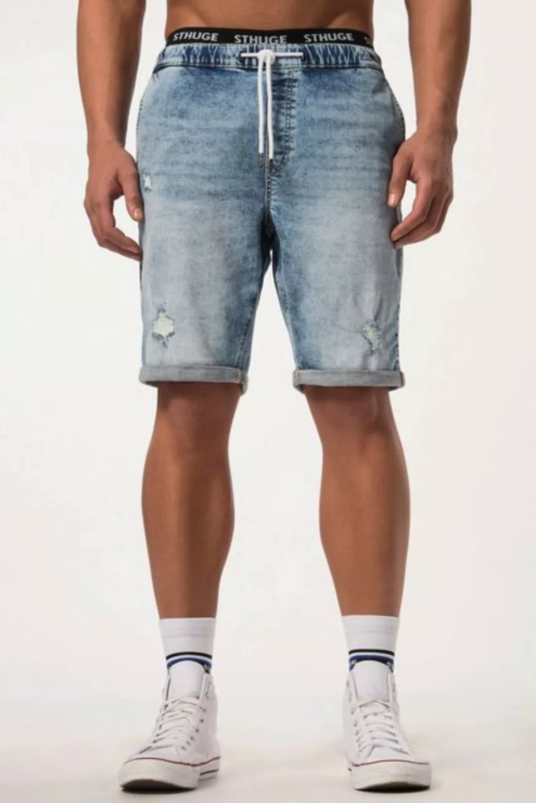 STHUGE Jeansbermudas STHUGE Jeans-Bermuda FLEXLASTIC® Denim destroyed günstig online kaufen