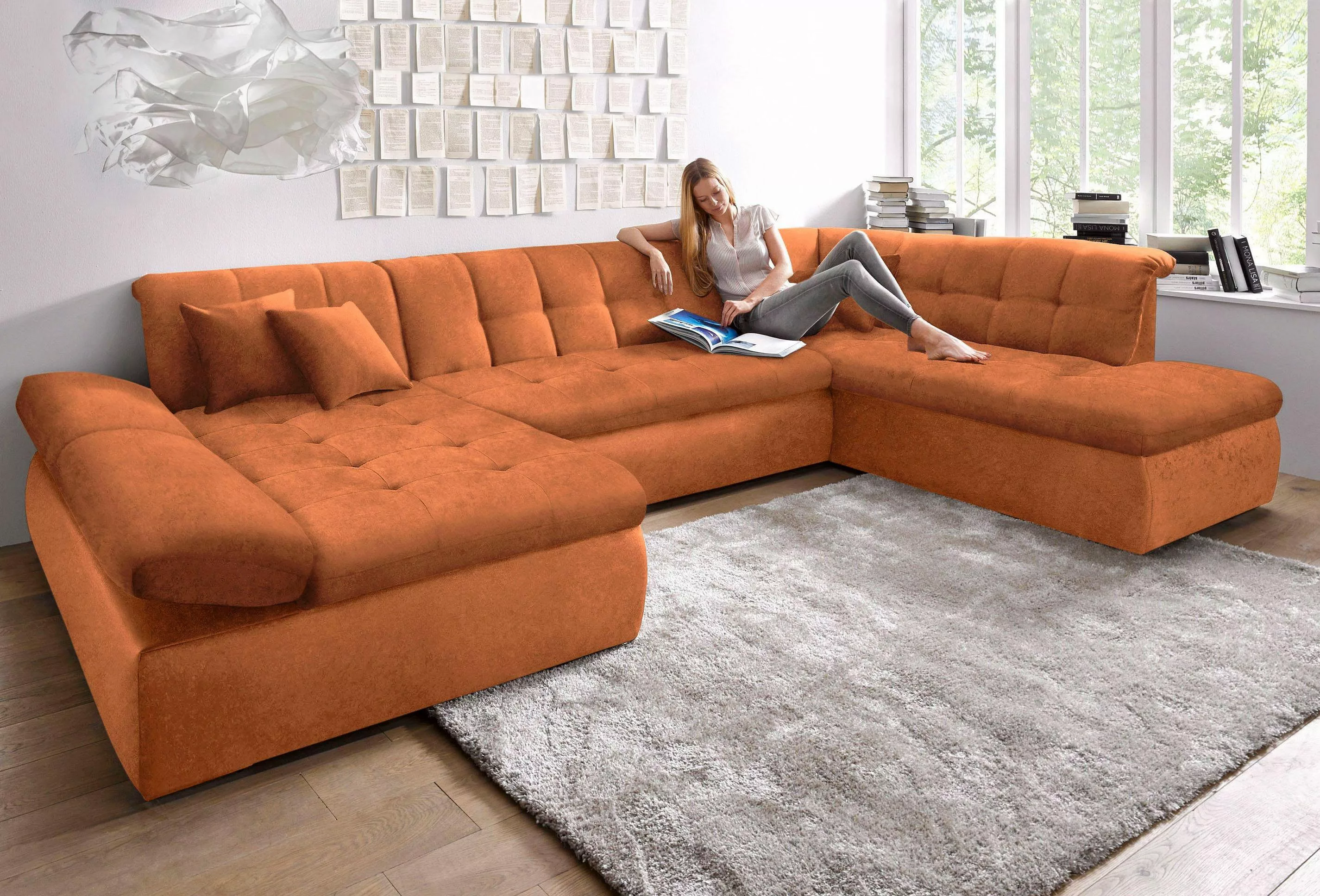 DOMO collection Wohnlandschaft "PB Moric wahlweise mit Bettfunktion und Arm günstig online kaufen