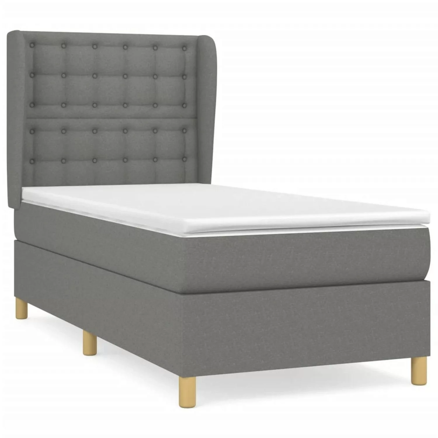 vidaXL Boxspringbett mit Matratze Dunkelgrau 90x190 cm Stoff1389196 günstig online kaufen