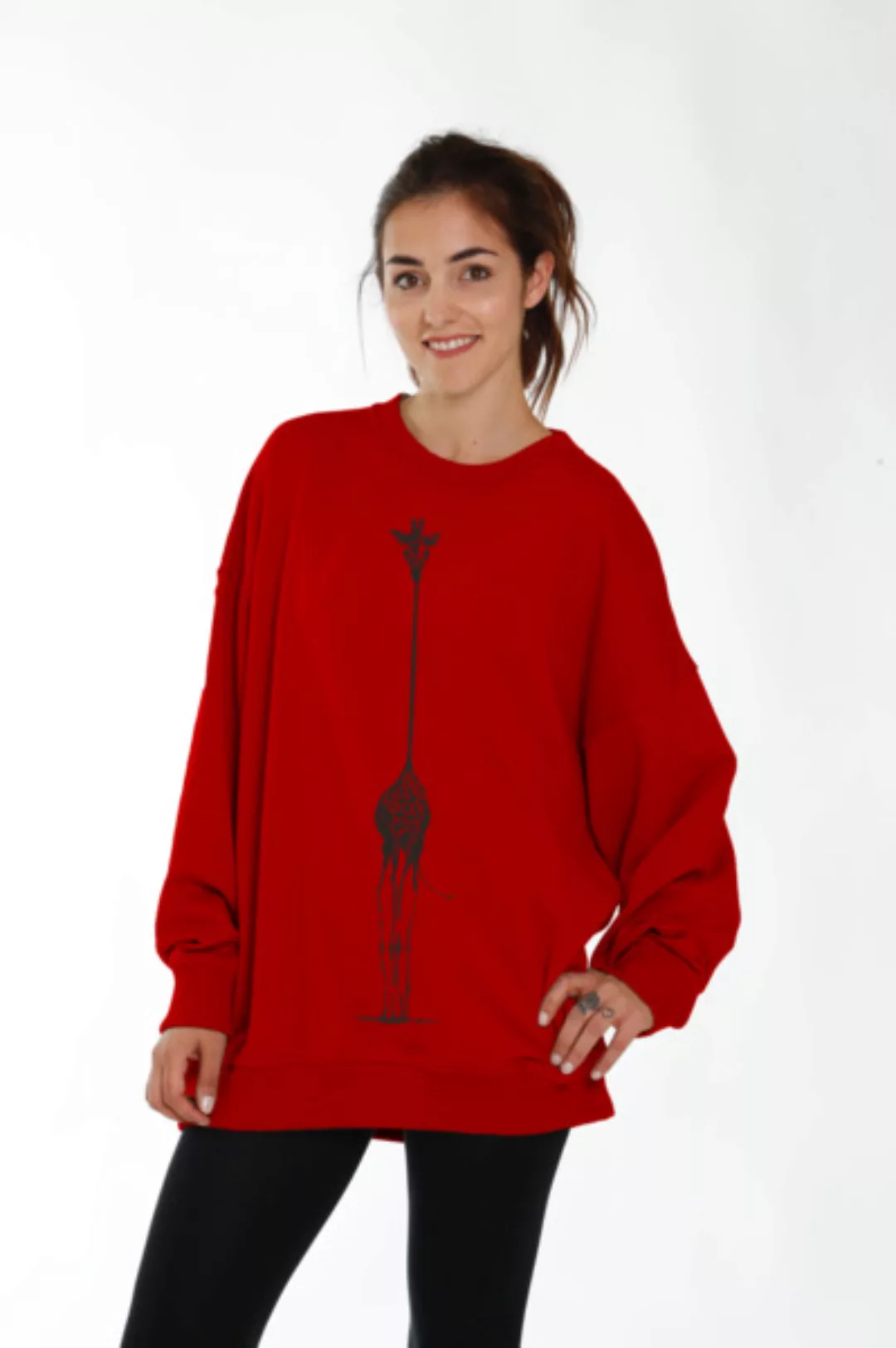 Damen Oversize Pullover Aus Bio-baumwolle "Camilla" Bordeaux | Giraffe günstig online kaufen