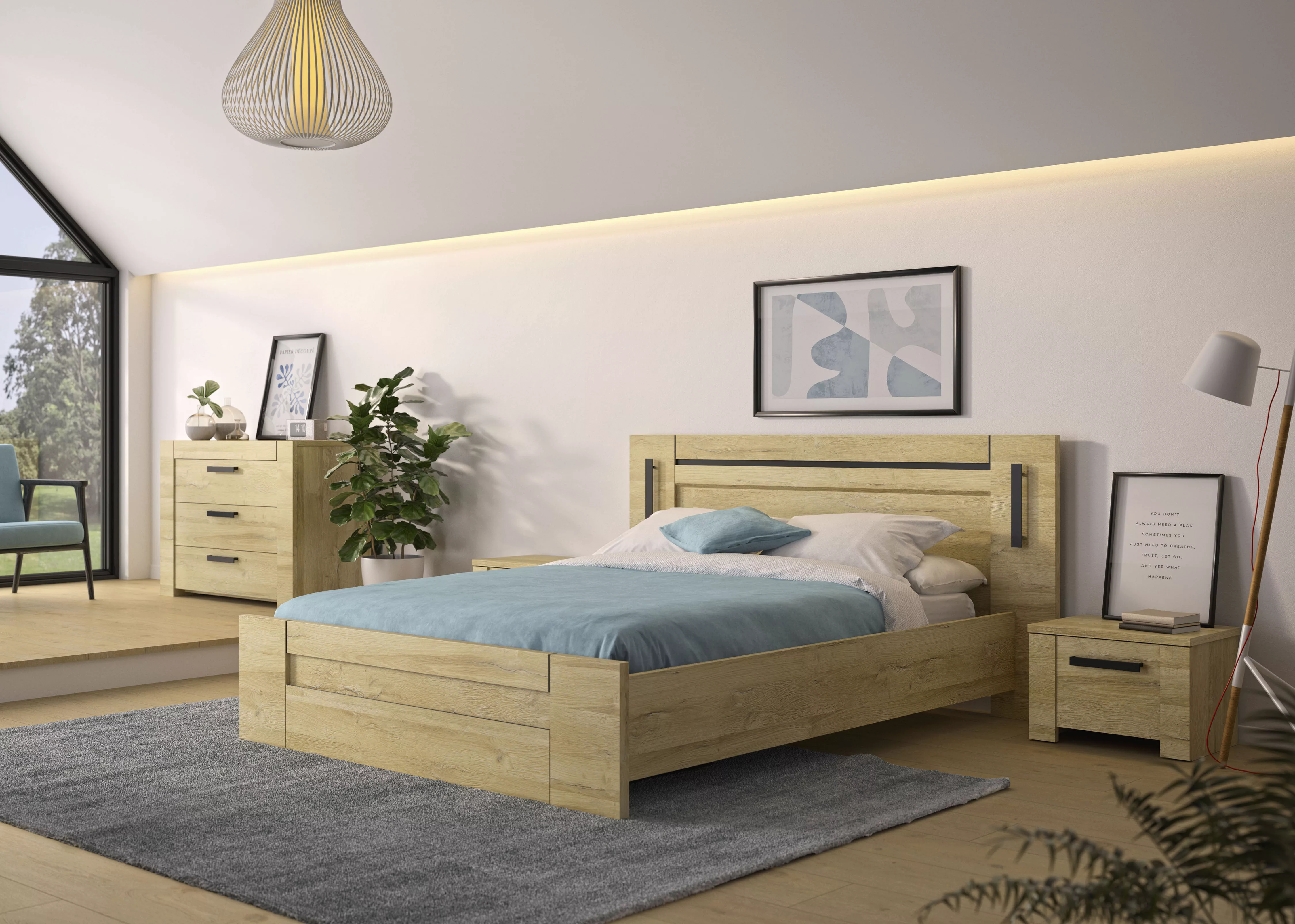 Gami Einzelbett "Sofia", (1 tlg.), Bett mit integrierte Leselampe günstig online kaufen