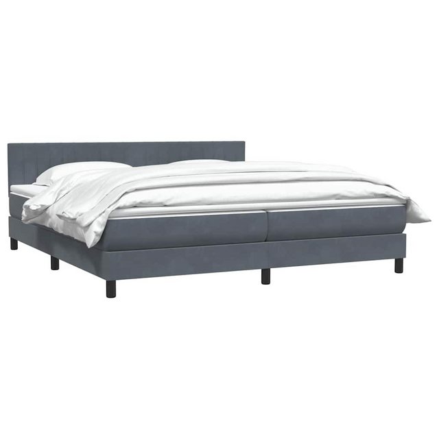 vidaXL Bett Boxspringbett mit Matratze Dunkelgrau 200x220 cm Samt günstig online kaufen