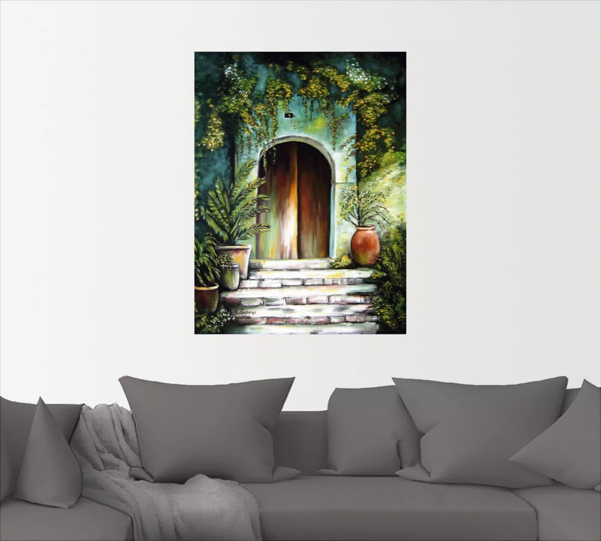 Artland Wandbild "Mediterranes Gartenparadies", Fenster & Türen, (1 St.) günstig online kaufen