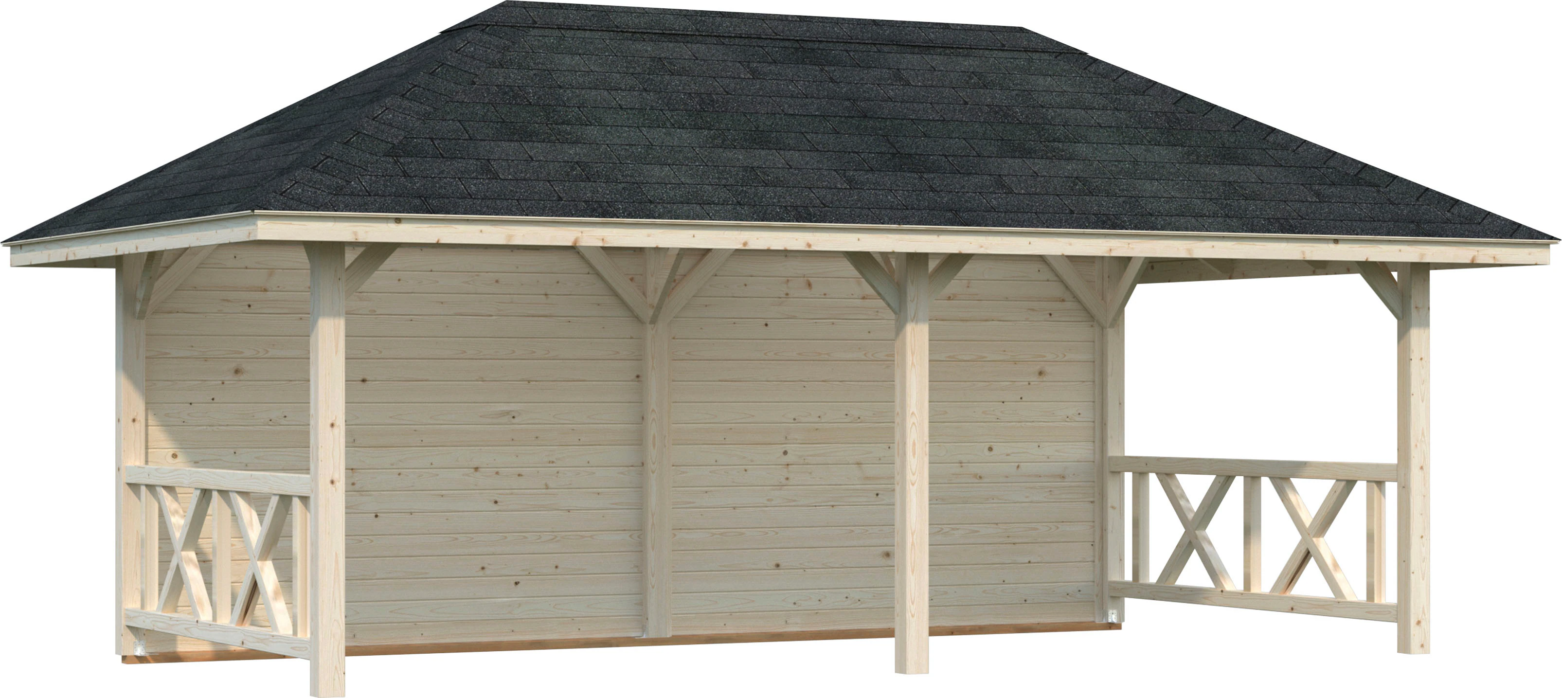 Palmako Holzpavillon "Bianca 16,6 m² Set 2", BxTxH: 588x300x323 cm günstig online kaufen