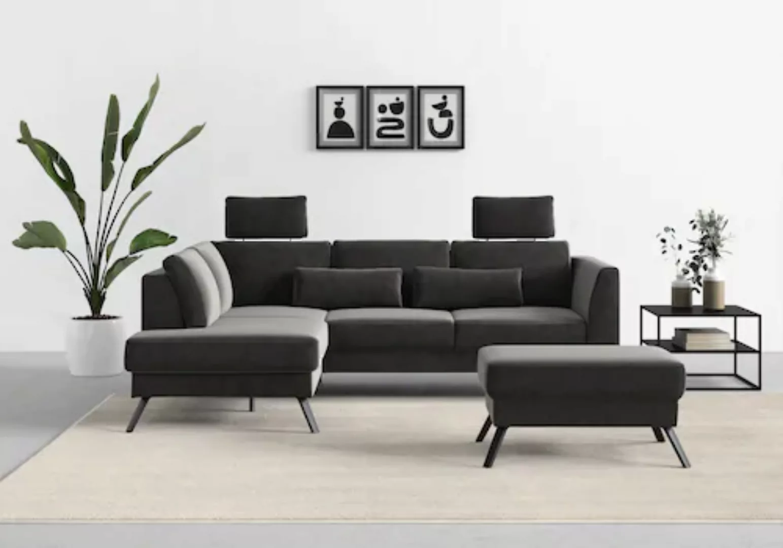 sit&more Ecksofa »Lindholm L-Form«, mit Sitztiefenverstellung und Federkern günstig online kaufen