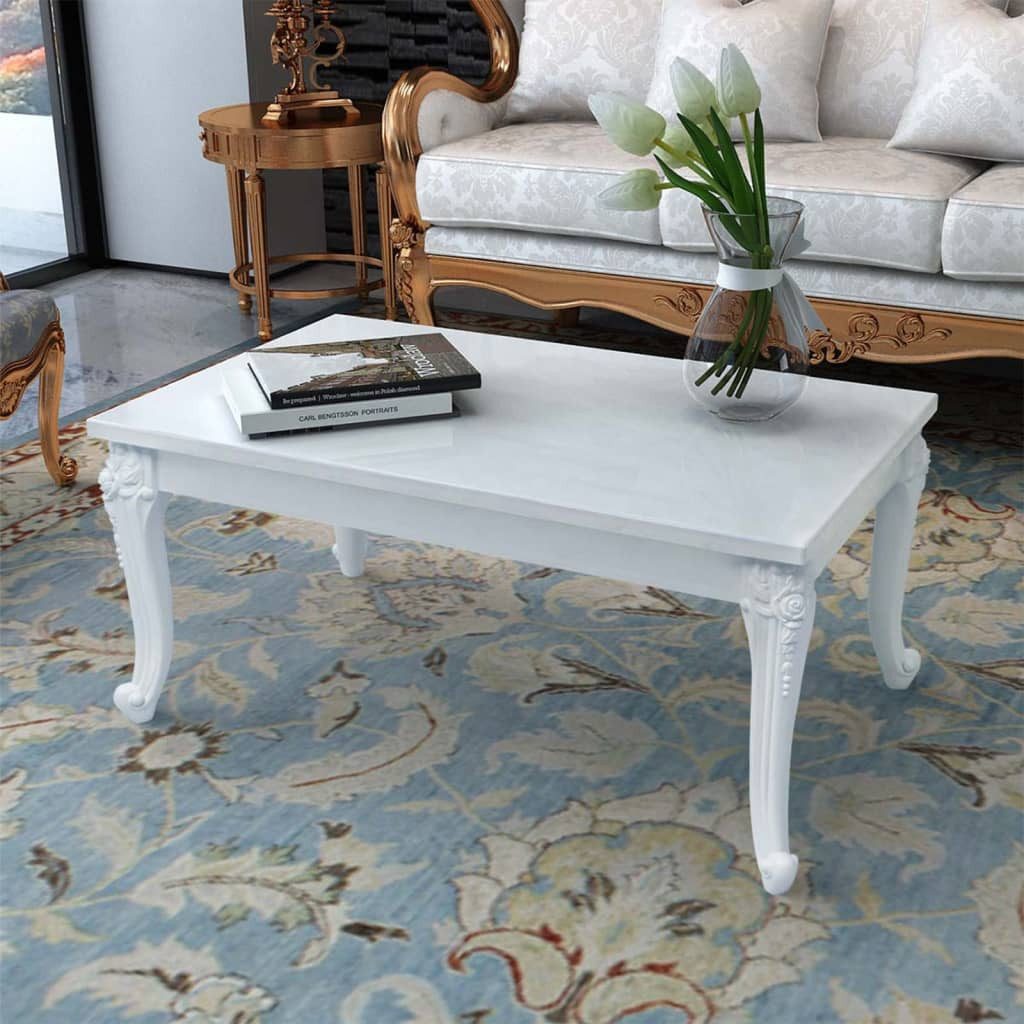 furnicato Couchtisch Hochglanz-Weiß 100x50x42 cm Holzwerkstoff günstig online kaufen