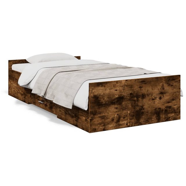 vidaXL Bett Bettgestell mit Schubladen Räuchereiche 90x200cm Holzwerkstoff günstig online kaufen